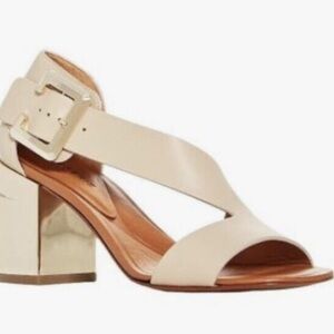 Robert Clergerie Abstract Gold Heel Sandals